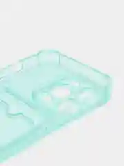 Бирюзовый противоударный силиконовый чехол Apple iPhone 15 Pro, айфон 15 про, прозрачный