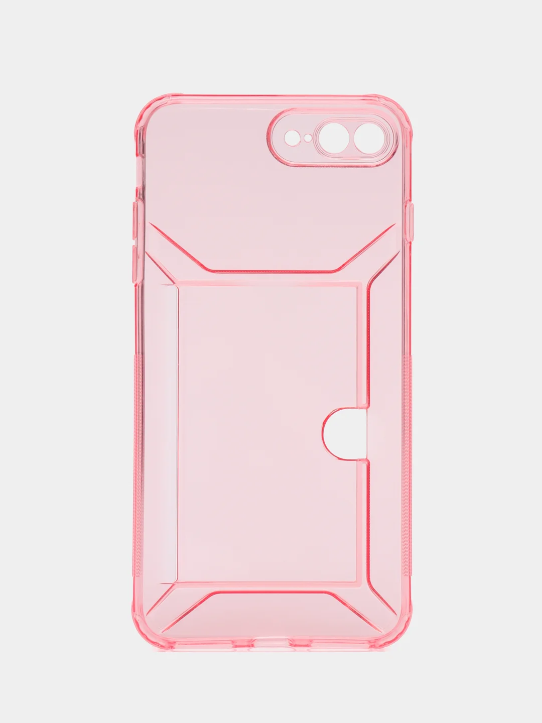 Розовый чехол iPhone 11 15 Pro 14 Max 13 12 Xr Xs 6 7 8 Plus Se с карманом для карт прозрачный