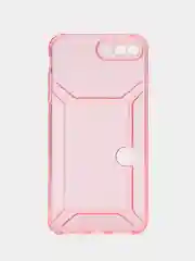Розовый чехол iPhone 11 15 Pro 14 Max 13 12 Xr Xs 6 7 8 Plus Se с карманом для карт прозрачный
