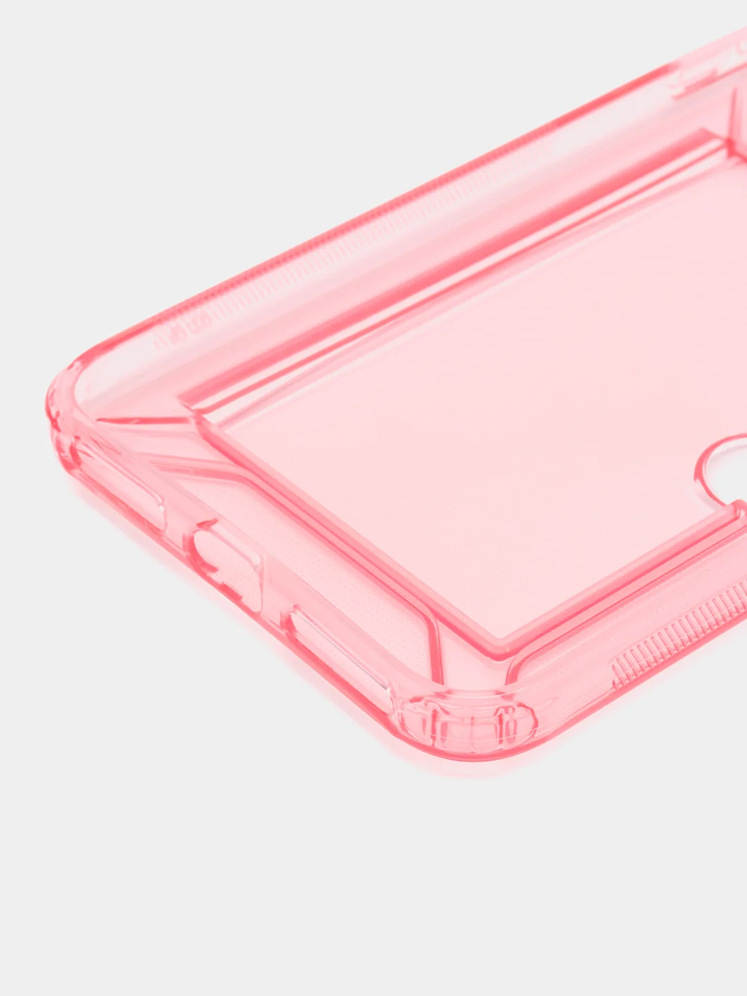 Розовый чехол iPhone 11 15 Pro 14 Max 13 12 Xr Xs 6 7 8 Plus Se с карманом для карт прозрачный