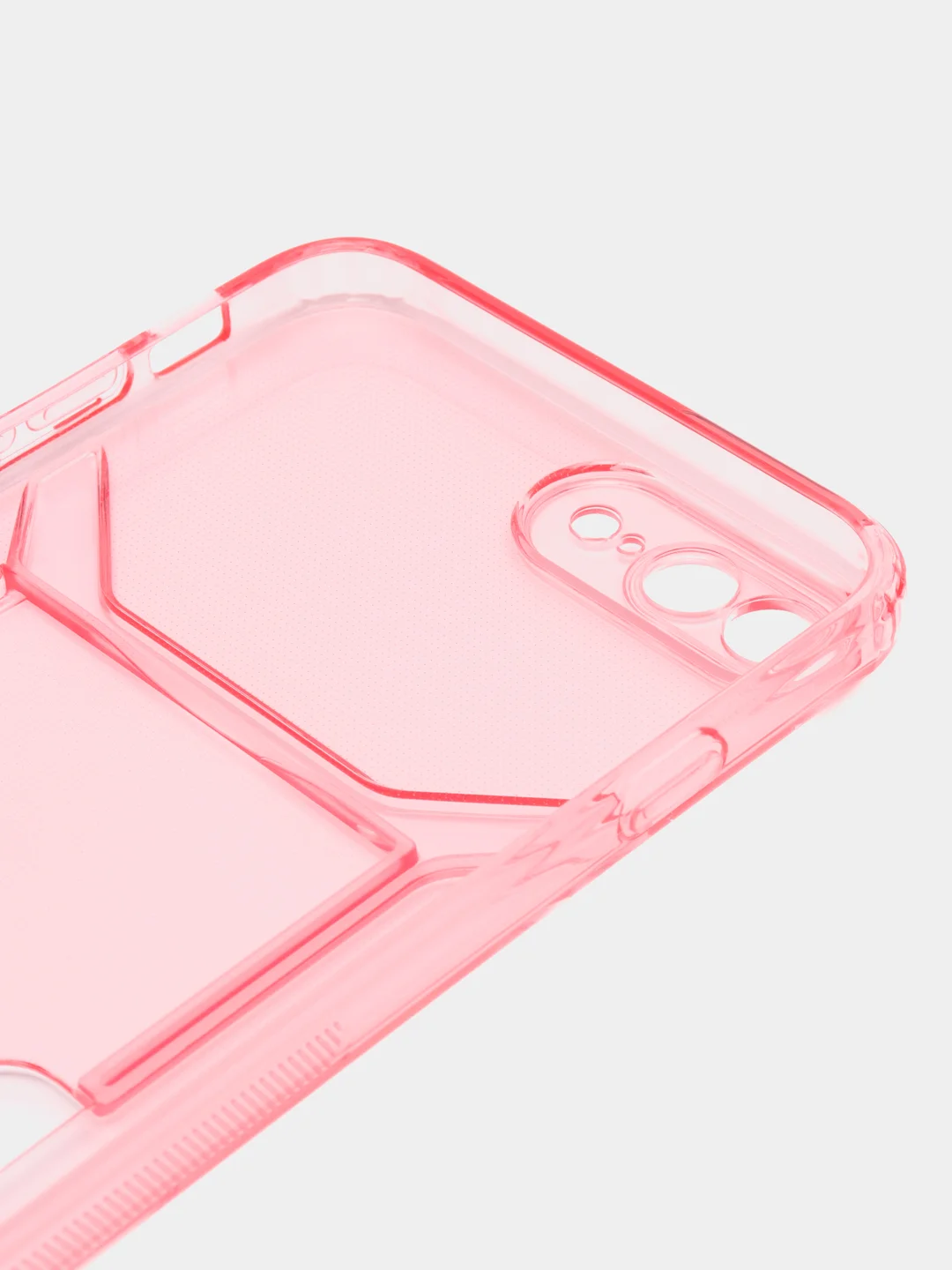 Розовый чехол iPhone 11 15 Pro 14 Max 13 12 Xr Xs 6 7 8 Plus Se с карманом для карт прозрачный