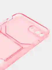 Розовый чехол iPhone 11 15 Pro 14 Max 13 12 Xr Xs 6 7 8 Plus Se с карманом для карт прозрачный
