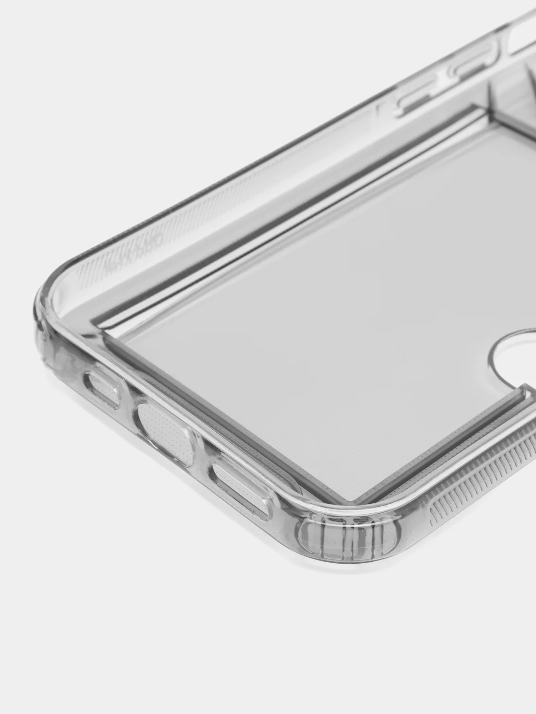 Серый чехол iPhone 11 15 Pro 14 Max 13 12 Xr Xs 6 7 8 Plus Se с карманом для карт прозрачный