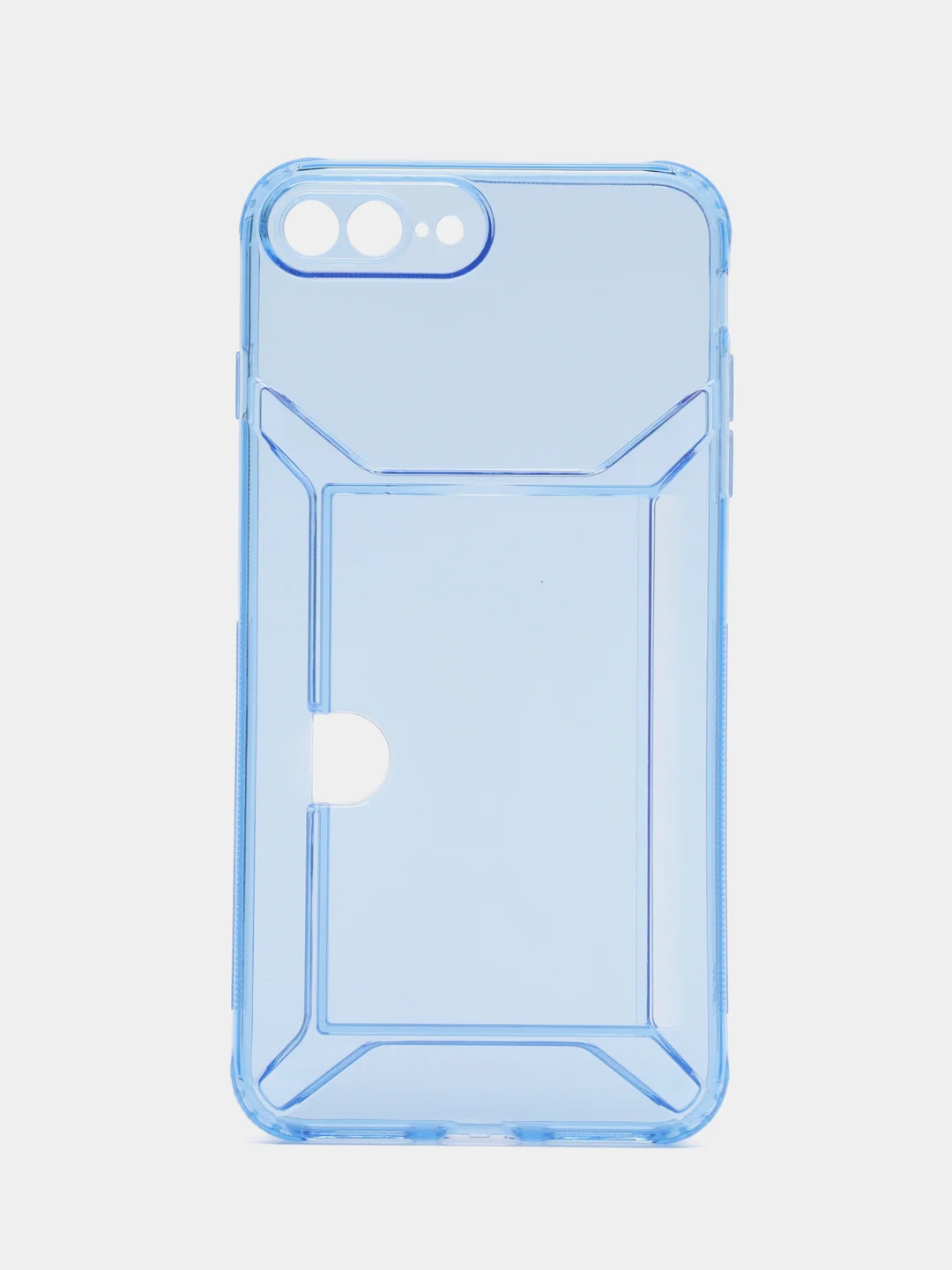 Синий чехол iPhone 11 15 Pro 14 Max 13 12 Xr Xs 6 7 8 Plus Se с карманом для карт прозрачный