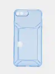 Синий чехол iPhone 11 15 Pro 14 Max 13 12 Xr Xs 6 7 8 Plus Se с карманом для карт прозрачный