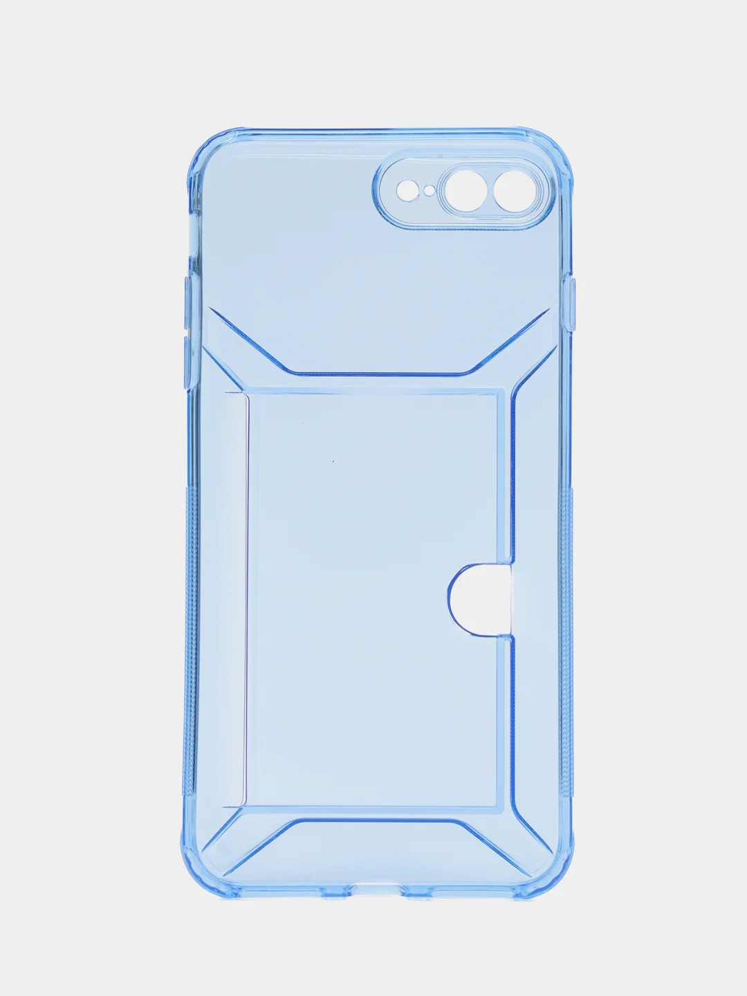 Синий чехол iPhone 11 15 Pro 14 Max 13 12 Xr Xs 6 7 8 Plus Se с карманом для карт прозрачный