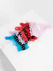 Фиолетовый трусы-стринги женские, кружевные