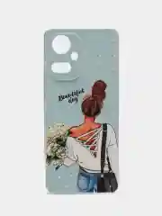 Бирюзовый чехол для Tecno Camon 19/19 Pro 4G / Текно Камон 19/19 Про 4G с рисунком, защита камеры