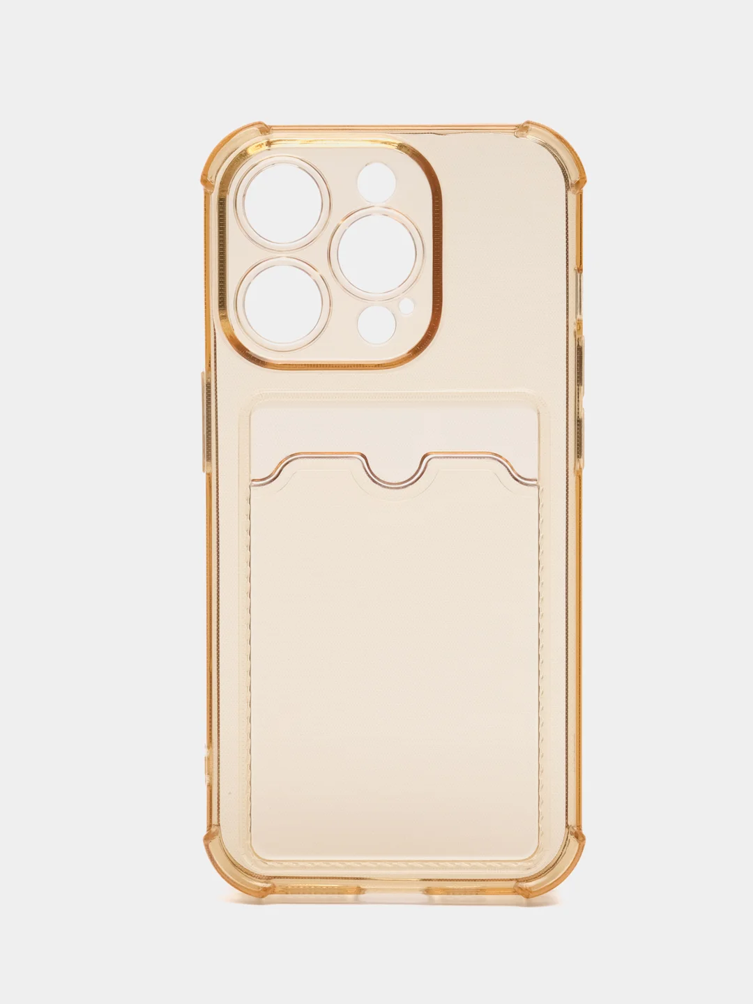 Бежевый противоударный силиконовый чехол Apple iPhone 15 Pro, айфон 15 про, прозрачный