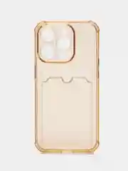 Бежевый противоударный силиконовый чехол Apple iPhone 15 Pro, айфон 15 про, прозрачный