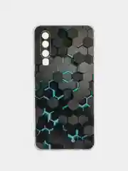 Силиконовый чехол на Huawei P30 / Хуавей P30 прозрачный, с рисунком, защита камеры