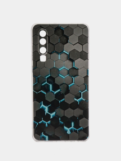 Силиконовый чехол на Huawei P30 / Хуавей P30 прозрачный, с рисунком, защита камеры