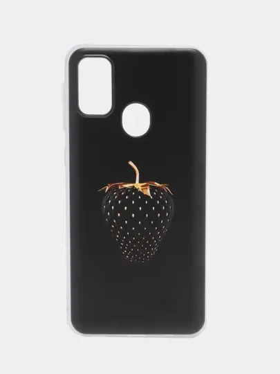 Желтый силиконовый чехол на Samsung Galaxy M21/M30s / Самсунг М21/М30s с рисунком, защита камеры