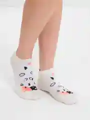Молочный носки женские с рисунком, короткие