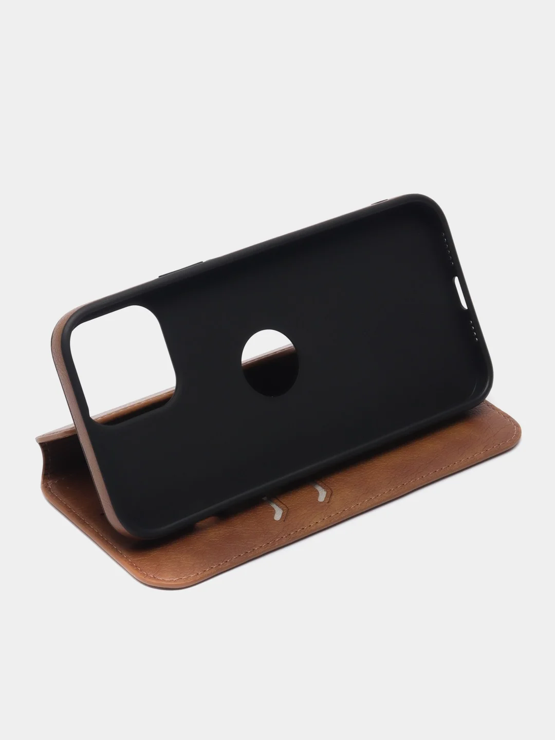 Коричневый кожаный чехол-книжка на iPhone 11 /  12 Pro Max / 13 Pro Max 14 Plus кошелек айфон