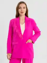Розовый костюм SK BRAND, классический, с перьями, женский
