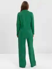 Зеленый костюм BLAZER классический, с прямыми брюками, женский