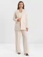 Кремовый костюм SK BRAND, классический, с перьями, женский