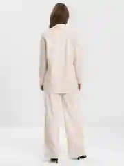 Кремовый костюм SK BRAND, классический, с перьями, женский