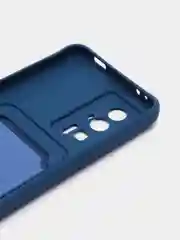 Синий чехол для Poco F5 Pro / Поко Ф5 Про, силиконовый, с карманом для карты