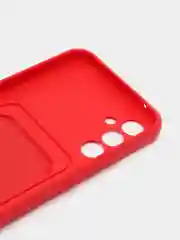 Бордовый чехол для Samsung Galaxy A34 / Самсунг Галакси А34, силиконовый, с карманом для карты