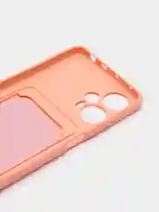 Коралловый чехол Poco F5 / Поко Ф5 силиконовый, с карманом для карты