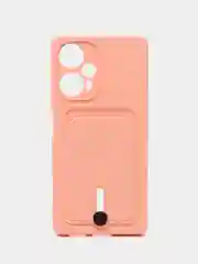 Коралловый чехол Poco F5 / Поко Ф5 силиконовый, с карманом для карты