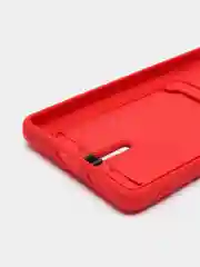Красный чехол Poco F5 / Поко Ф5 силиконовый, с карманом для карты