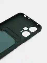 Тёмно-зелёный чехол Poco F5 / Поко Ф5 силиконовый, с карманом для карты