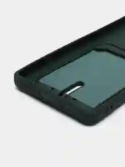 Тёмно-зелёный чехол Poco F5 / Поко Ф5 силиконовый, с карманом для карты