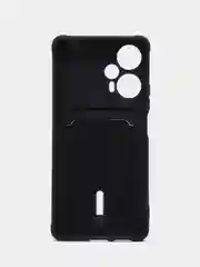 Черный чехол Poco F5 / Поко Ф5 силиконовый, с карманом для карты