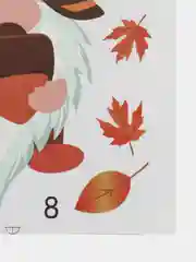 Бирюзовый наклейка на окно Осенние кленовые листья "Гномы" 30х20см., двухсторонние