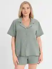 Зелёный хаки пижама женская с шортами