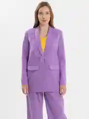 Лавандовый костюм SK BRAND, классический, с перьями, женский