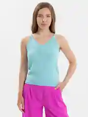 Мятный вязаная майка, топ