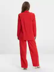 Красный костюм SK BRAND, классический, с перьями, женский