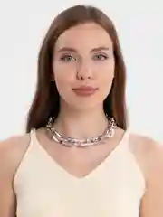 Цепь на шею золотистая с крупными звеньями, цепочка на шею, чокер