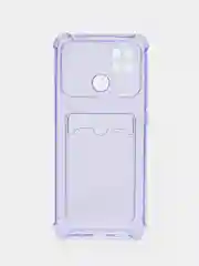 Розовый чехол Xiaomi Redmi 10C / Poco C40, Поко С40 прозрачный противоударный с карманом для карты