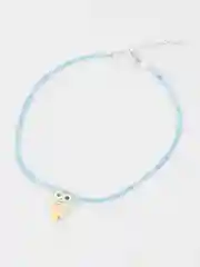 Голубой цепочка из бисера с подвеской. Украшение для девочек