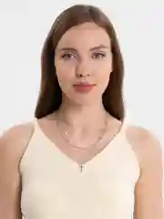 Многоярусная цепочка на шею, с крестом