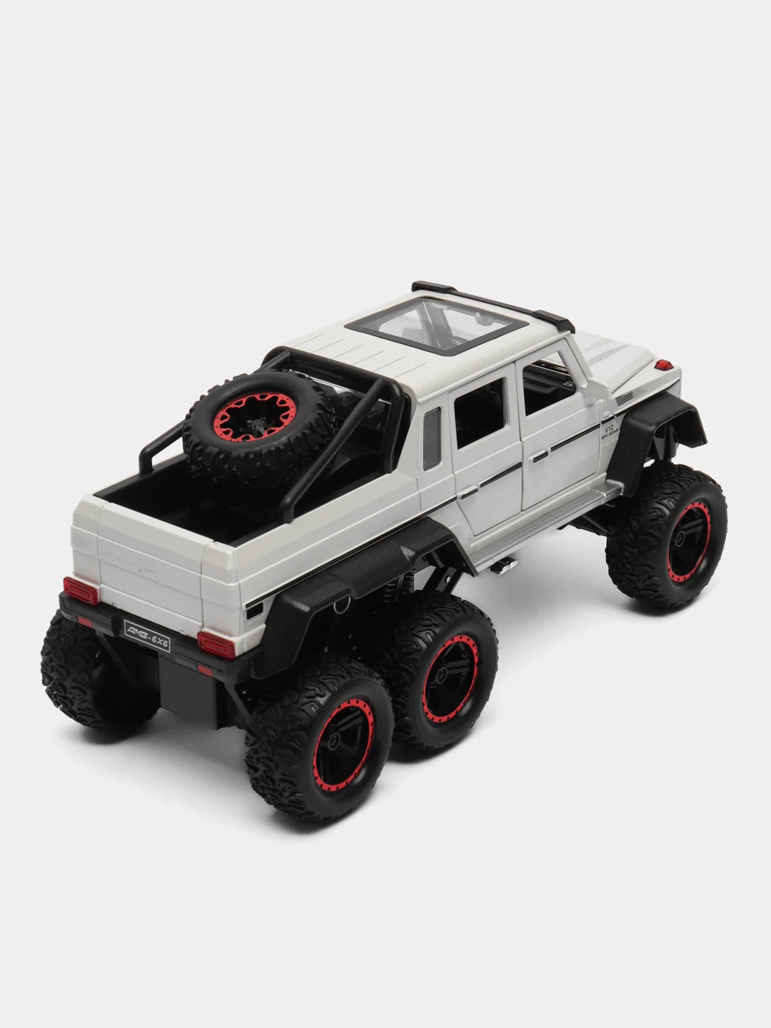 Белый металлическая машинка Che Zhi 1:22 Mercedes G-Class AMG 6х6 CZ122A, 23 см, свет и звук