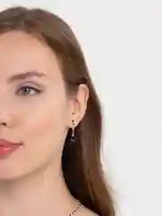 Серебряный свадебный комплект украшений: колье и серьги