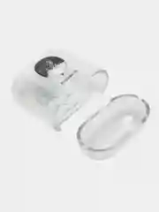 Серый чехол для наушников Apple Airpods 1 / 2 прозрачный пластиковый