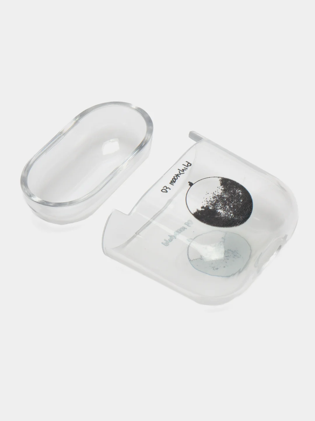Серый чехол для наушников Apple Airpods 1 / 2 прозрачный пластиковый