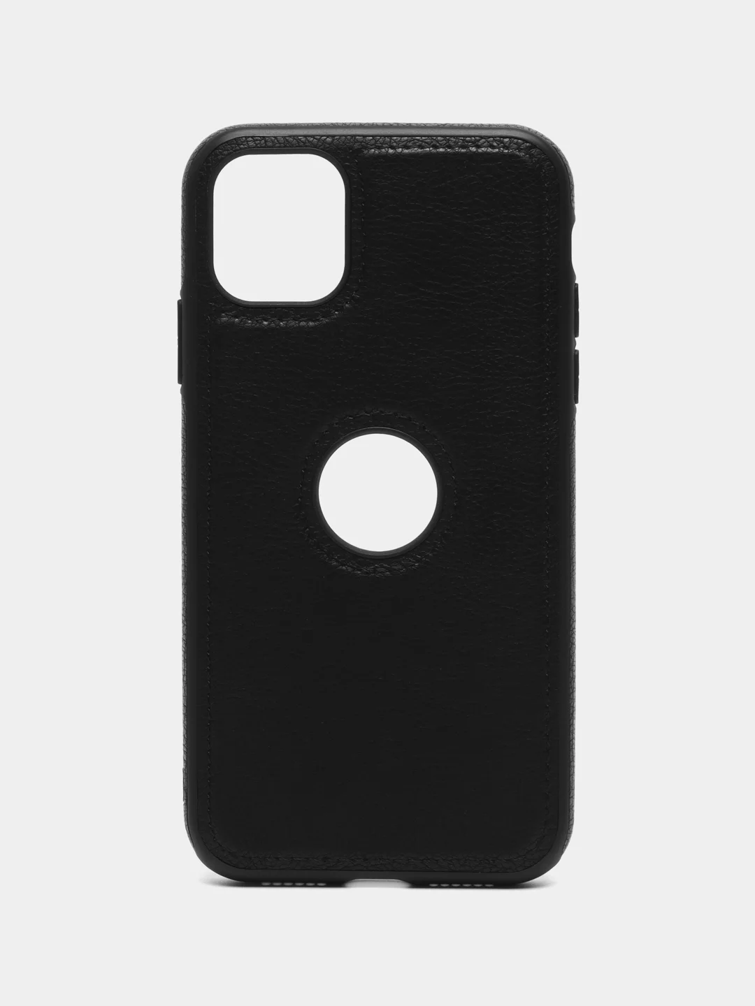 Черный чехол для iPhone 14 / 11 / 12 / 13 Pro Max Plus кожаный на айфон про макс