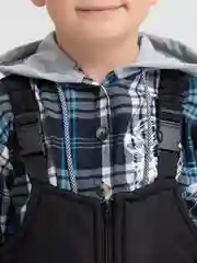 Черный детский зимний полукомбинезон