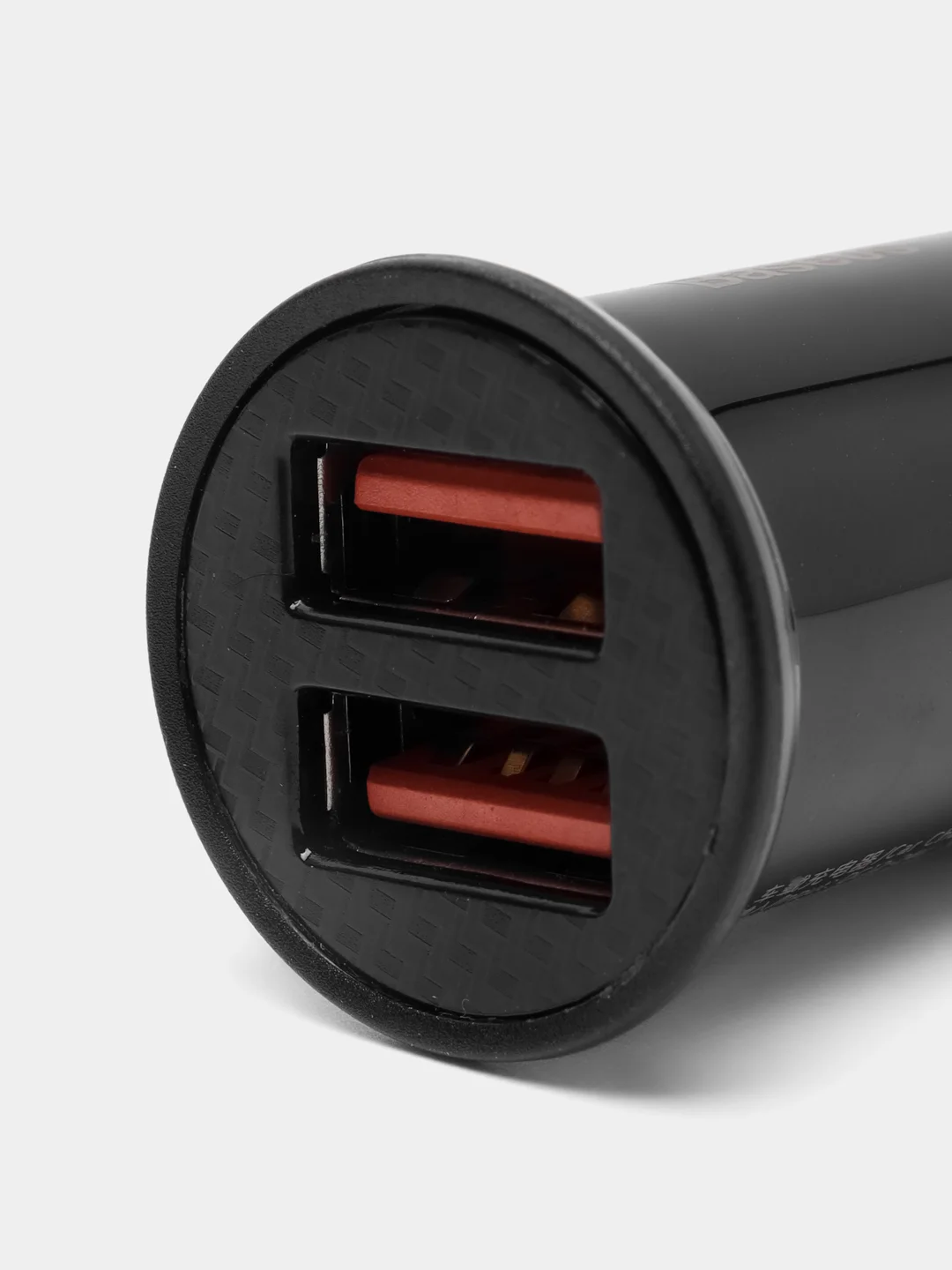 Черный автомобильное зарядное устройство Baseus Circular PlasticA+A30W DualQC3.0