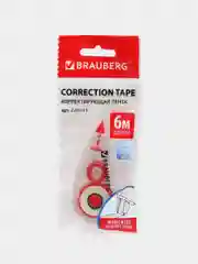 Корректирующая лента BRAUBERG "Red Power", 5 мм х 6 м, в упаковке с европодвесом, 220641
