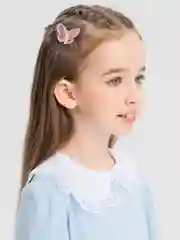Заколки Бабочка, 2 штуки, розовые, для детей