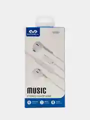 Белый наушники проводные Type-C Miccell VQ-H02